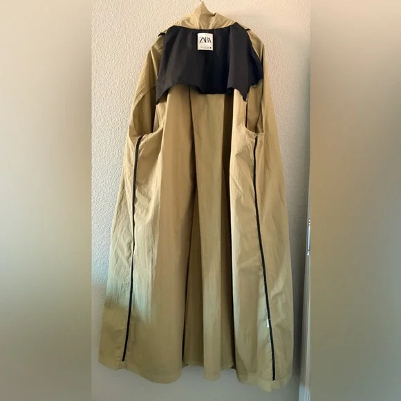 Zara - Beige Balmacaan Coat - Size S - Picture 5 of 10